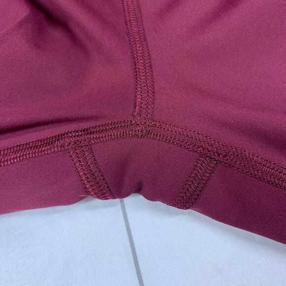 Lululemon Leggings Womens 4 Red Zip the Line Cropped Mesh Sheer Gym Run Athletic - Picture 6 of 11